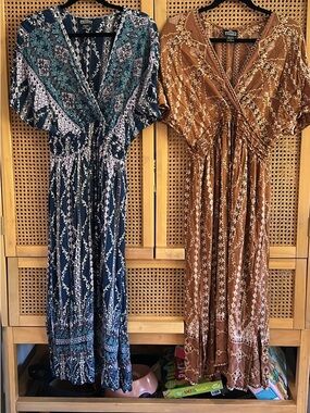 chinese dress ladies Angie Women's Printed Twist Front Keyhole Maxi Dress at Amazon Women's  Clothing store